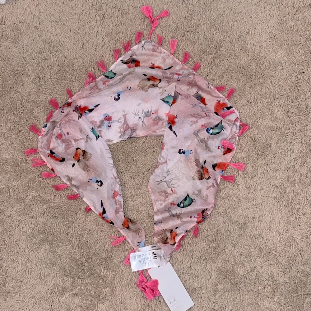 H&M Kids Triangular Scarf with Birds Print